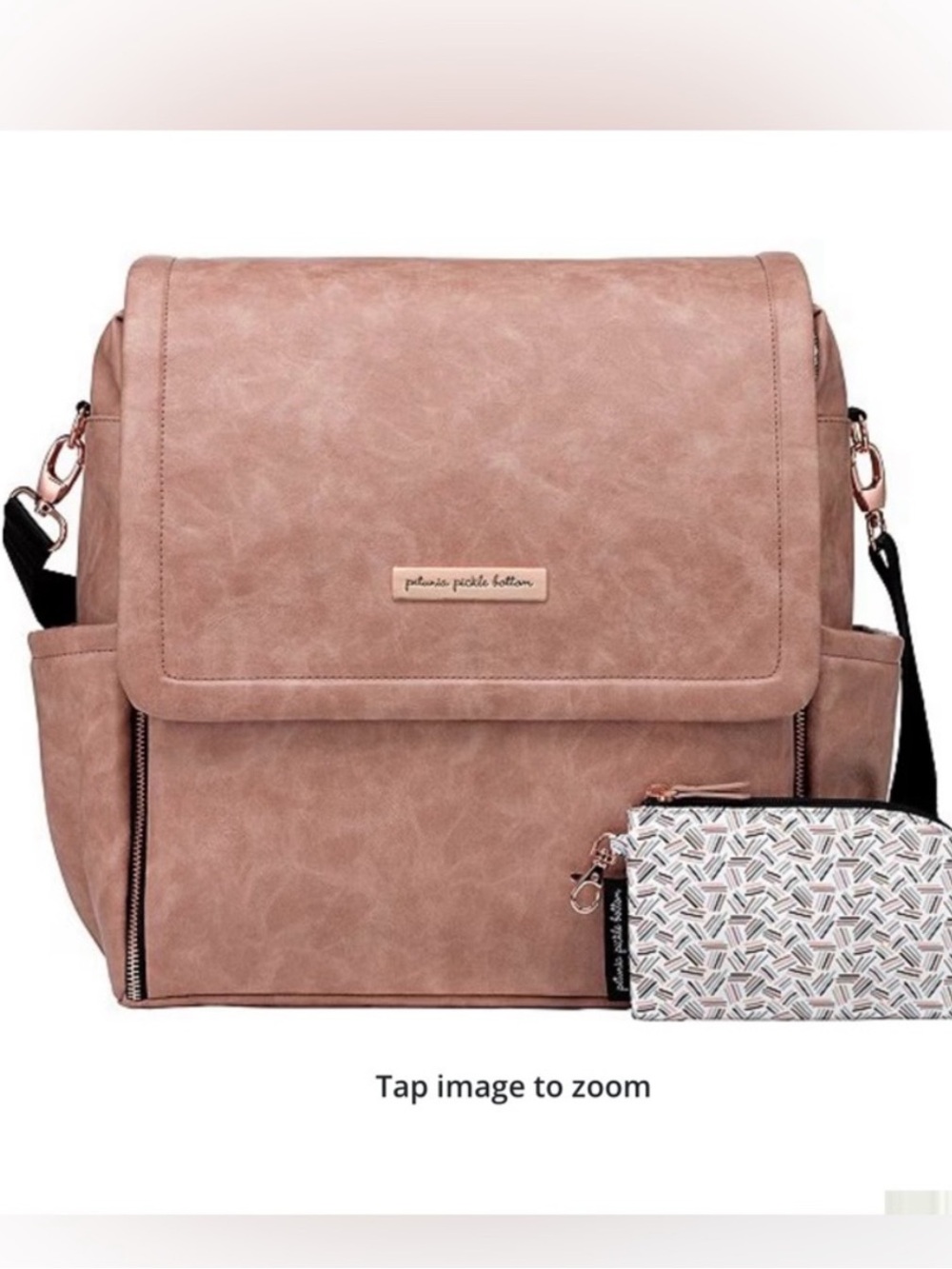Like New Petunia Pickle Bottom Dusty Rose Boxy Backpack Leatherette Diaper Bag